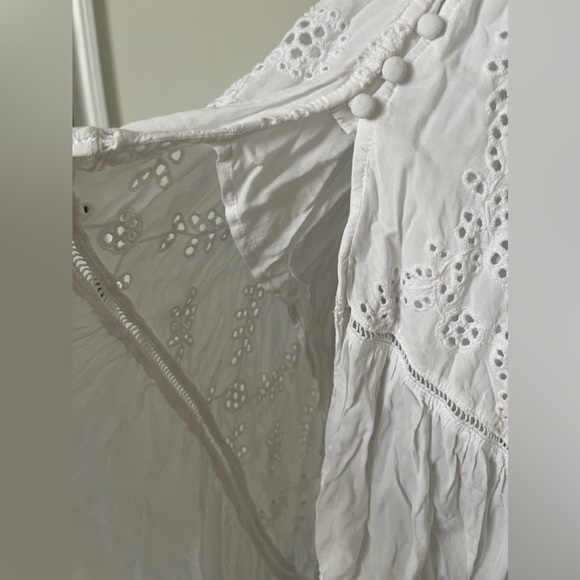 YFB YOUNG FABULOUS & BROKE white eyelet summer/spring midi dress boho - Picture 6 of 11